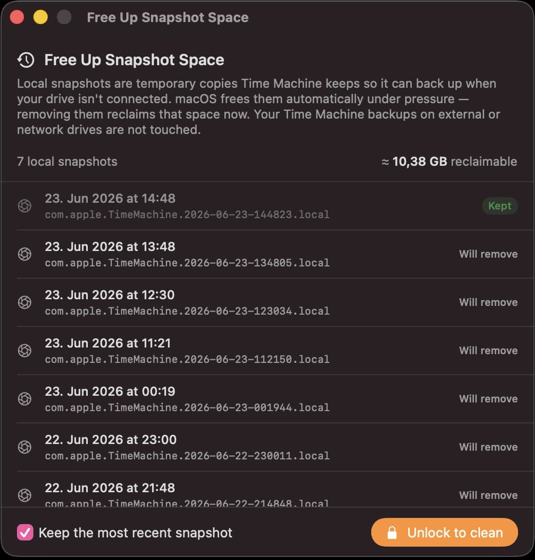 Hidden Time Machine copies